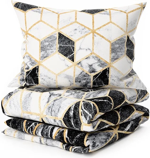 Pamut ágynemű ATHENA POLY fekete Ágyneműhuzat mérete: 70 x 90 cm | 140 x 200 cm