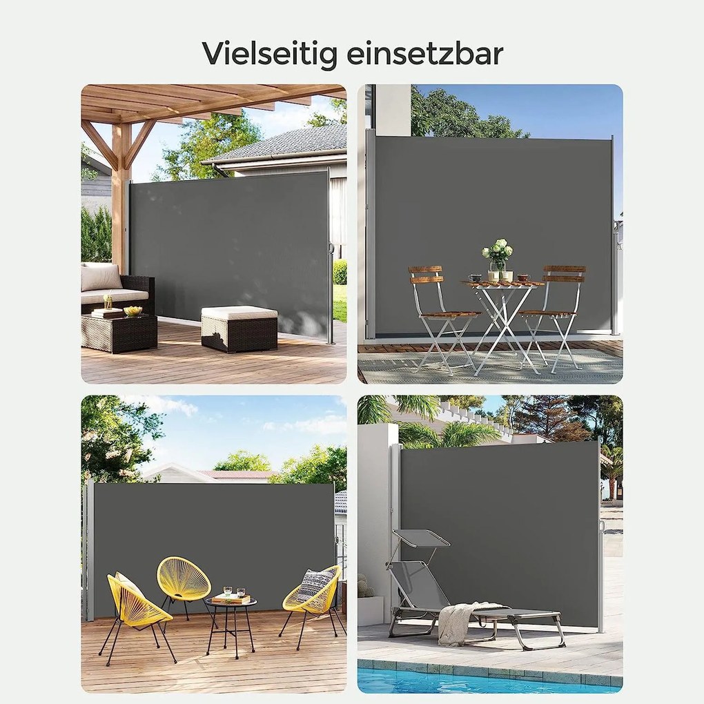 Oldalsó napellenző, 180 x 450 cm, füstszürke