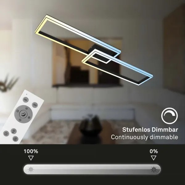 Briloner 3761015 - Dimmelhető mennyezeti LED lámpatest LED/45W/230V 2700-6500K + távirányító fekete