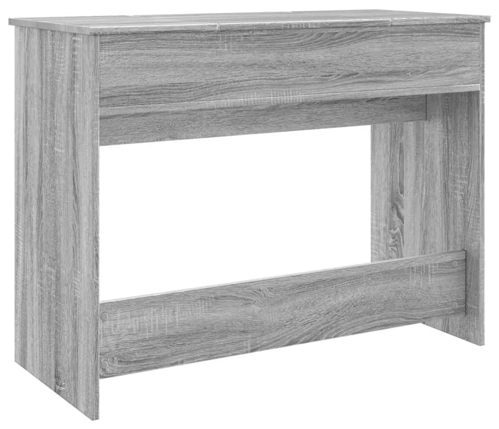 szürke sonoma színű fésülködőasztal tükörrel 100x45x76 cm