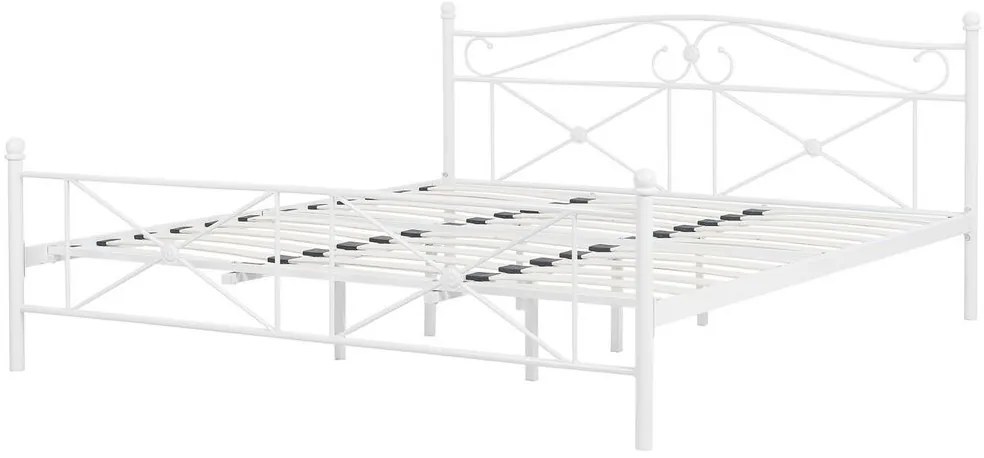 Franciaágy 180 cm RANDEZ (ágyráccsal) (fehér). 1007482