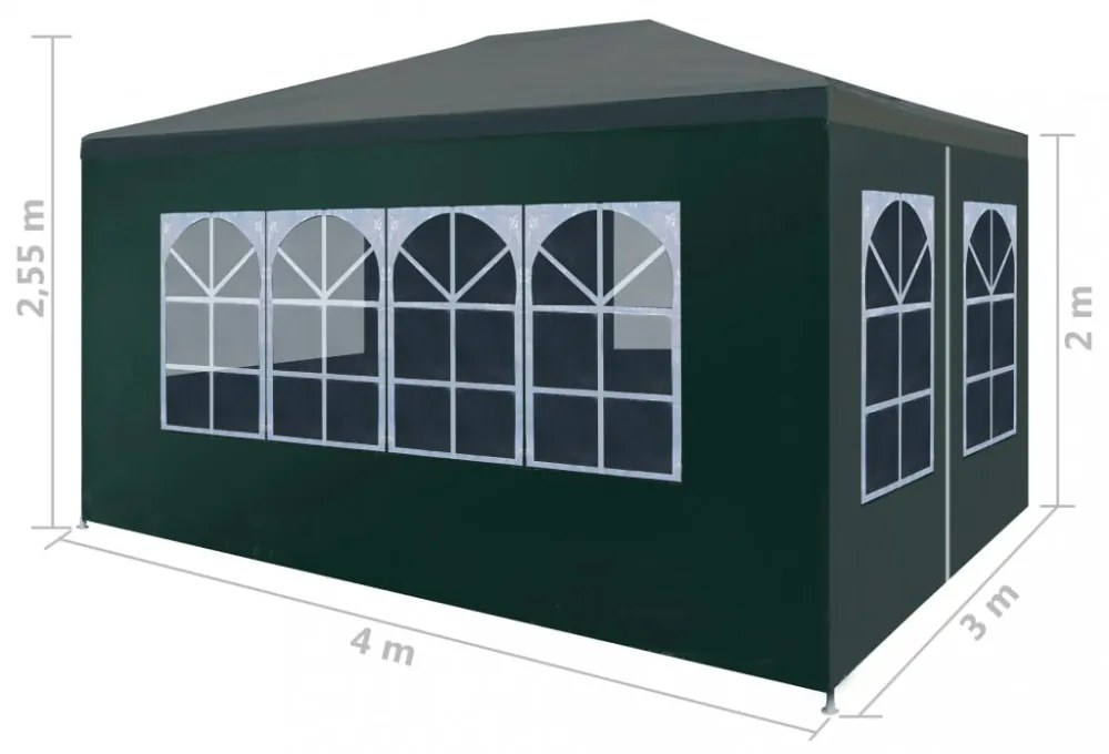 zöld partisátor 3 x 4 m