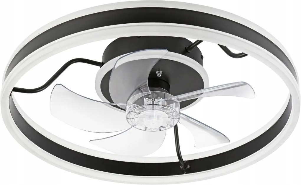 LED-es plafon ventilátorral, Apollo fehér/fekete távirányító ajándék