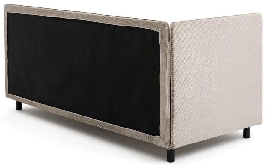 Szürkésbarna kárpitozott ágyneműtartós egyszemélyes ágy matraccal 120x200 cm Avela – Bonami Selection