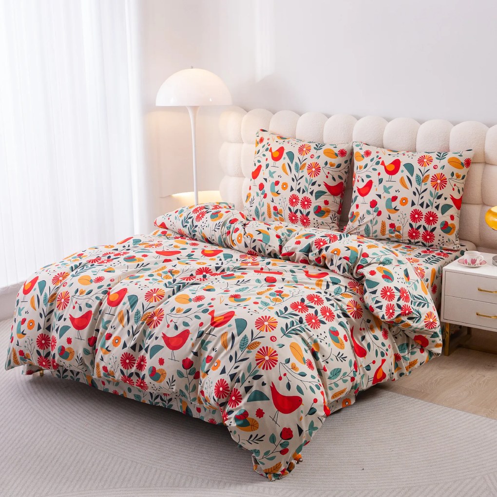 RETRO BIRD színes mikroszálas ágyneműhuzat Ágyneműhuzat mérete: 2 db 70 x 90 cm | 200 x 220 cm