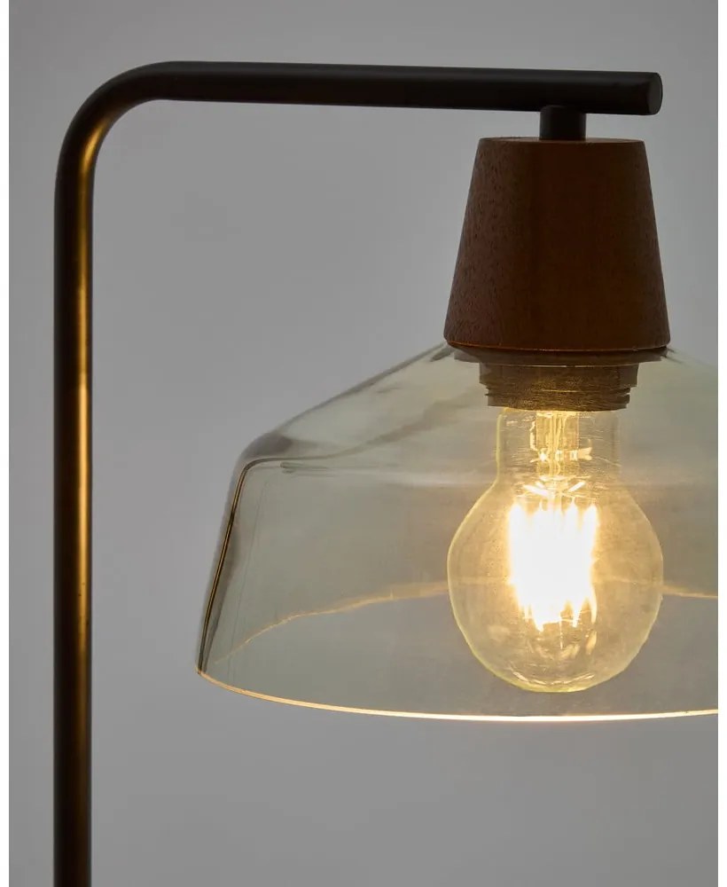 Zöld-sötét natúr színű asztali lámpa üveg búrával (magasság 55 cm) Silex – Kave Home