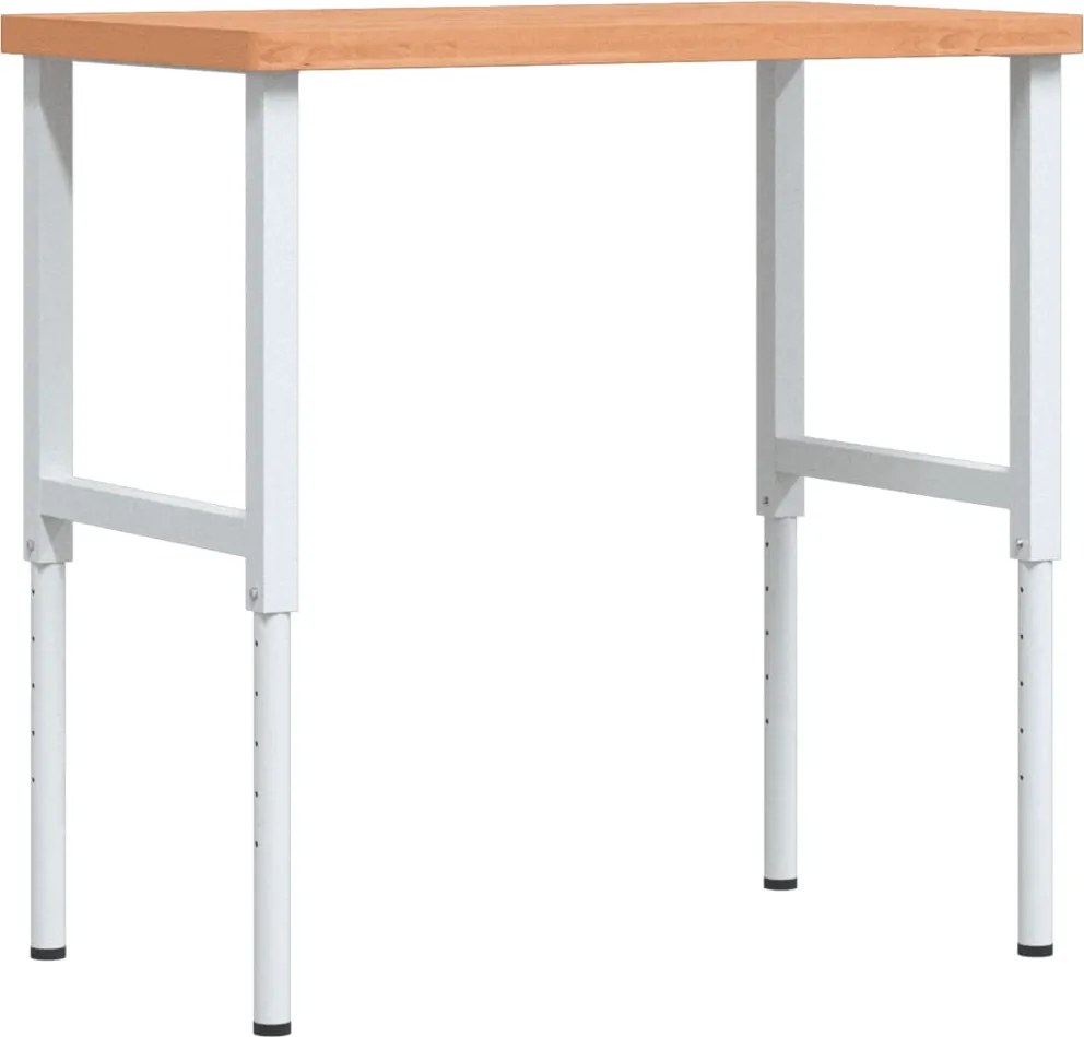 vidaXL tömör bükkfa négyszög alakú munkapad 100 x 60 x (73-99,5) cm