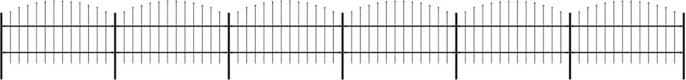 vidaXL fekete acélkerítés lándzsás tetejű szegéllyel 1070 x 100 cm