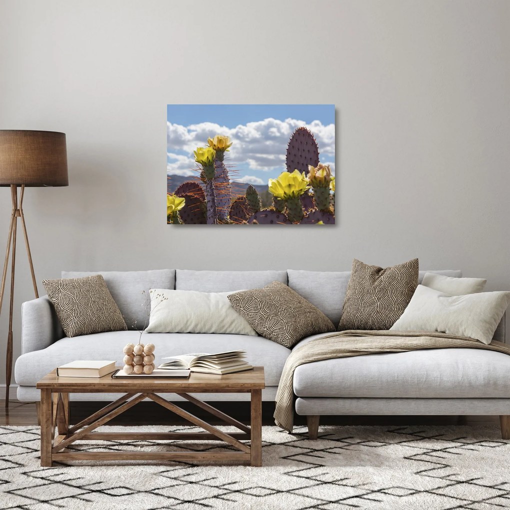 Fügekaktusz képe (üvegen) (70x50 cm)