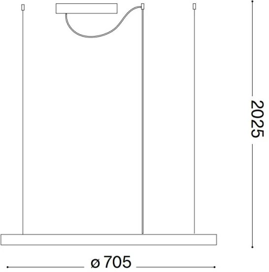 Ideal Lux - kábelre függesztett LED csillár ORACLE SLIM LED/37W/230V 2700K átm. 70 cm fehér