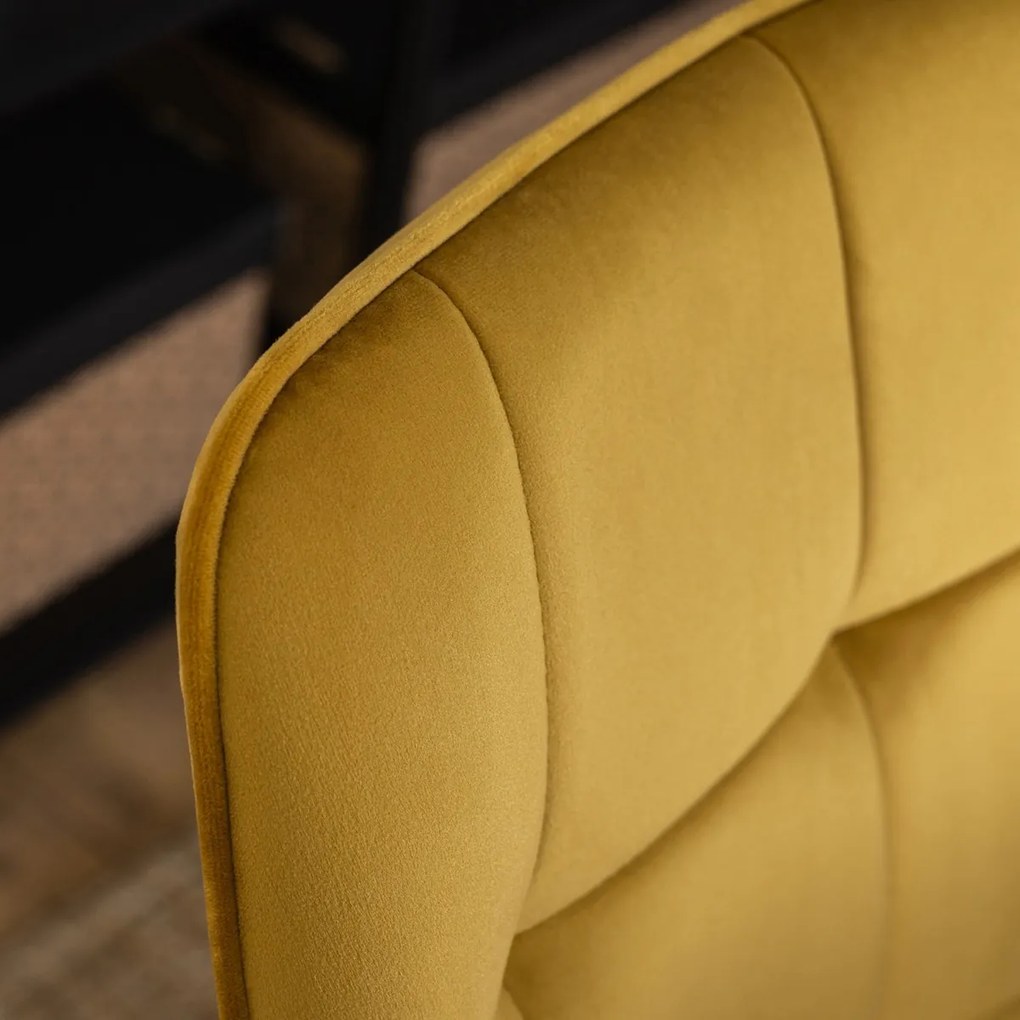 Mustársárga Bársony Étkezőszék RIO