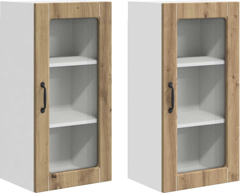 vidaXL Konyhaszekrény 2 pcs Artisan tölgy 40 x 31 x 80 cm Faanyag