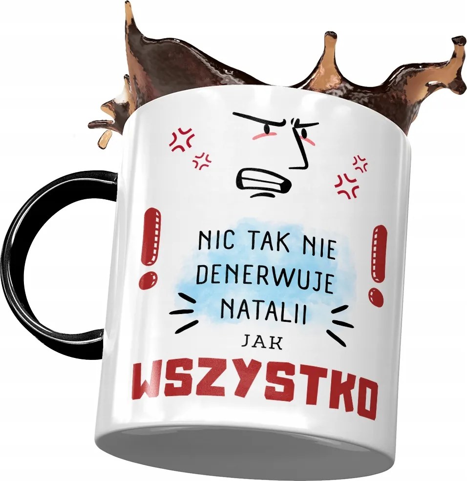 Fekete Bögre Natalia Feleség Barátnő Ajándék Nyomtatott Fotóval