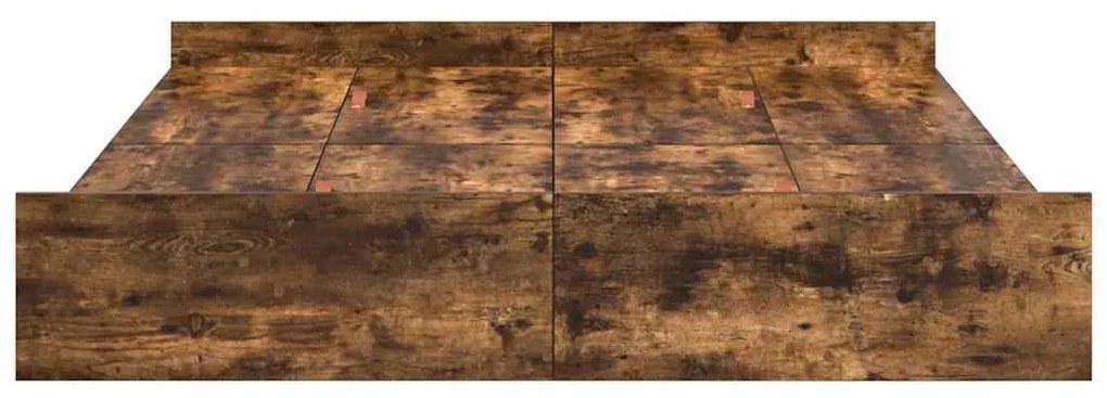 Ágykeret tárolóval fiókkal Füstölt tölgy 160 x 200 cm Faanyag