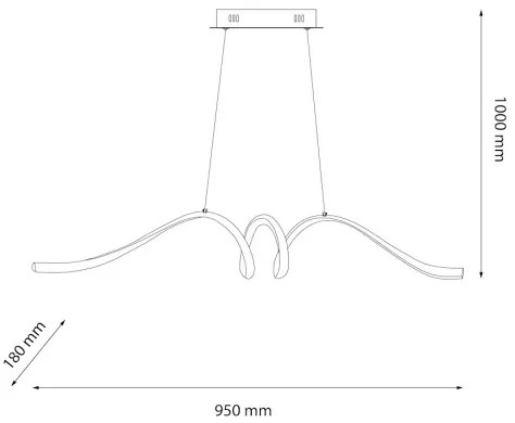 LED Csillár zsinóron LOOP LED/28W/230V fekete