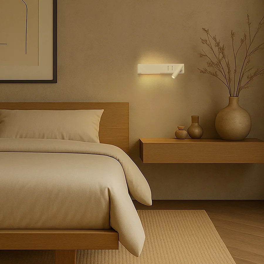RENDL ODEON nástěnná s podsvícením bílá 230V LED 8+3W 30° 3000K