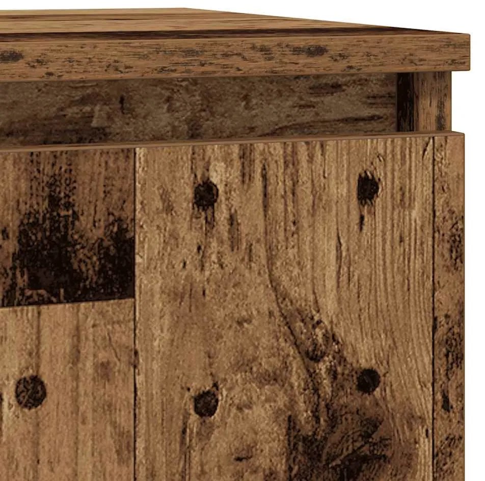 antik fa szerelt fa tálalószekrény fiókos 71x35x84 cm