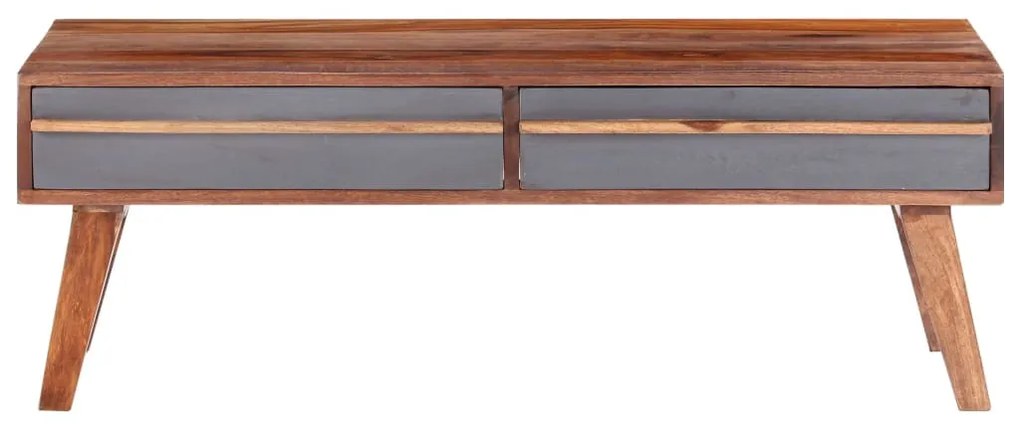 Szürke tömör fa dohányzóasztal 110 x 50 x 40 cm