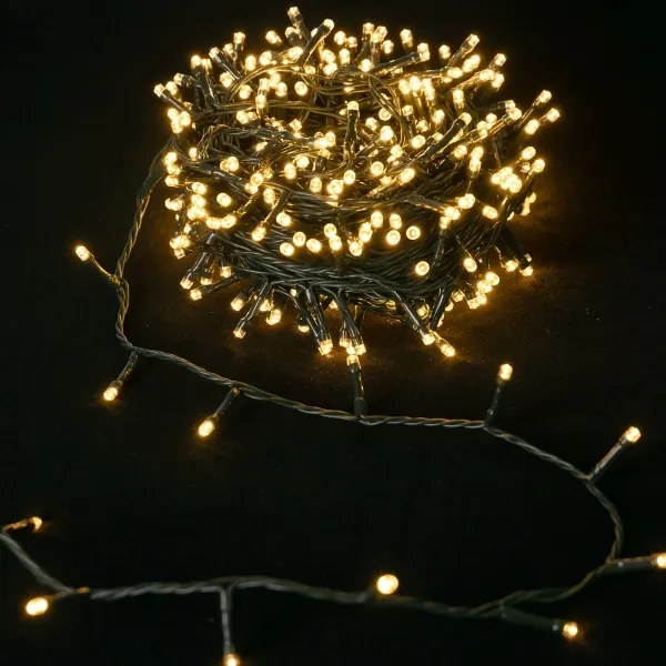 Aigostar - LED kültéri fényfüzér 500xLED/8 funkció 4xAA 25,3 m meleg fehér