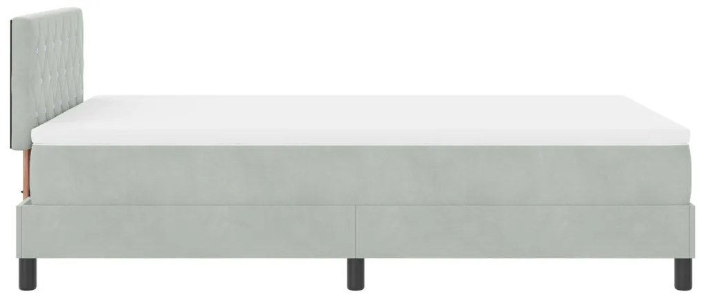 Box Spring Ágy Matraccal &amp; LED Szürke 120x190 cm Bársony