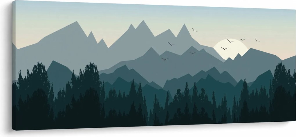 Kép - Hegyek grafikus szemmel (120x50 cm)