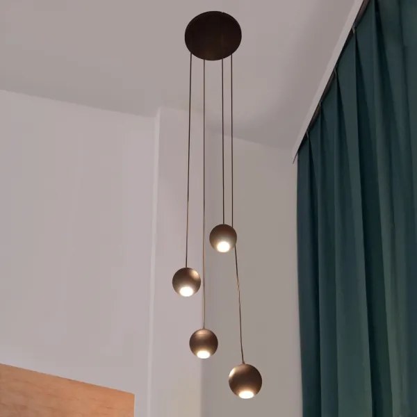 LED Csillár zsinóron MIDWAY 4xGU10/4,8W/230V fekete