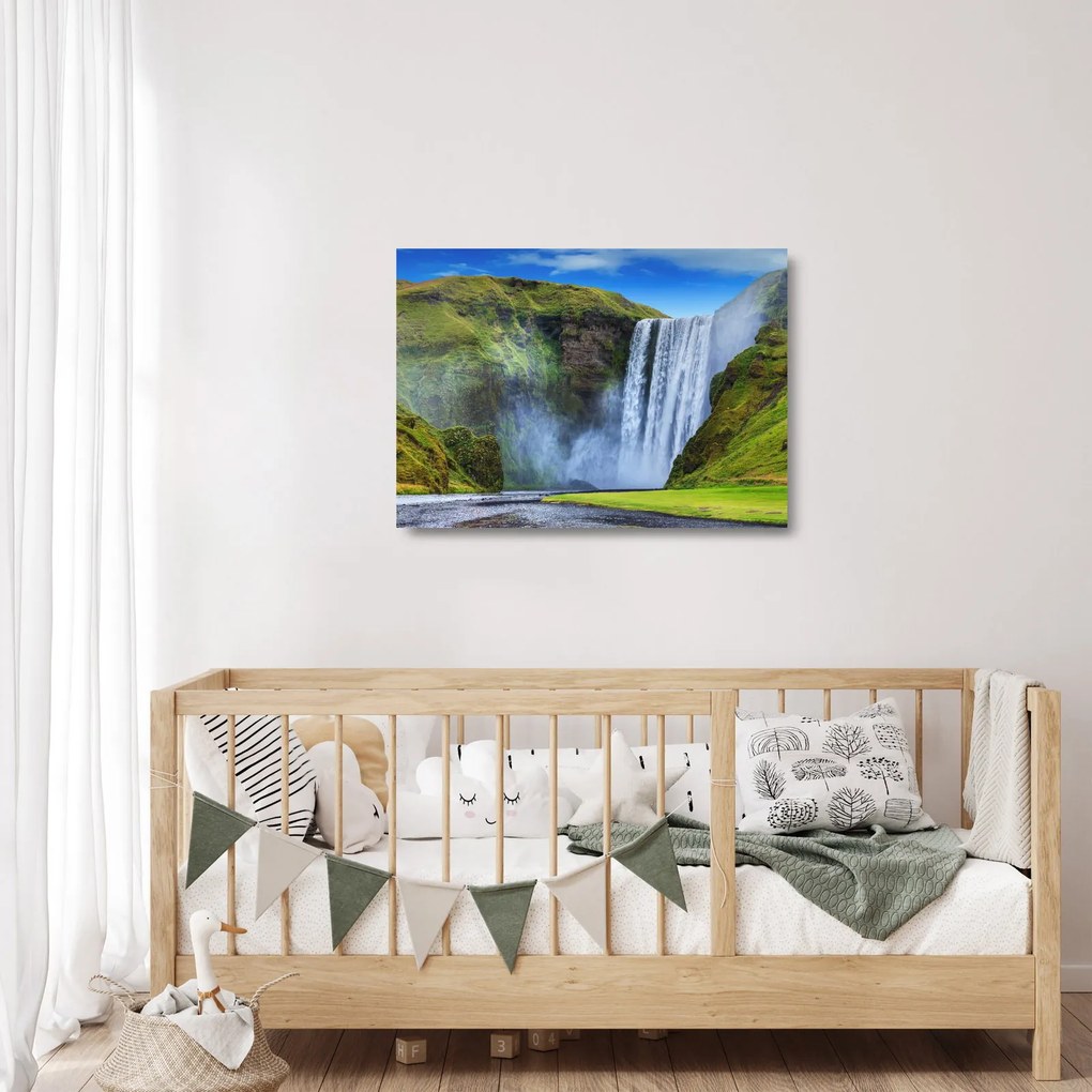 Üveg kép - Seljalandsfoss vízesés (70x50 cm)