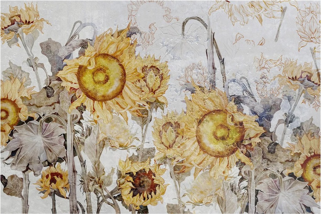 Kép - Napraforgó a falban (90x60 cm)