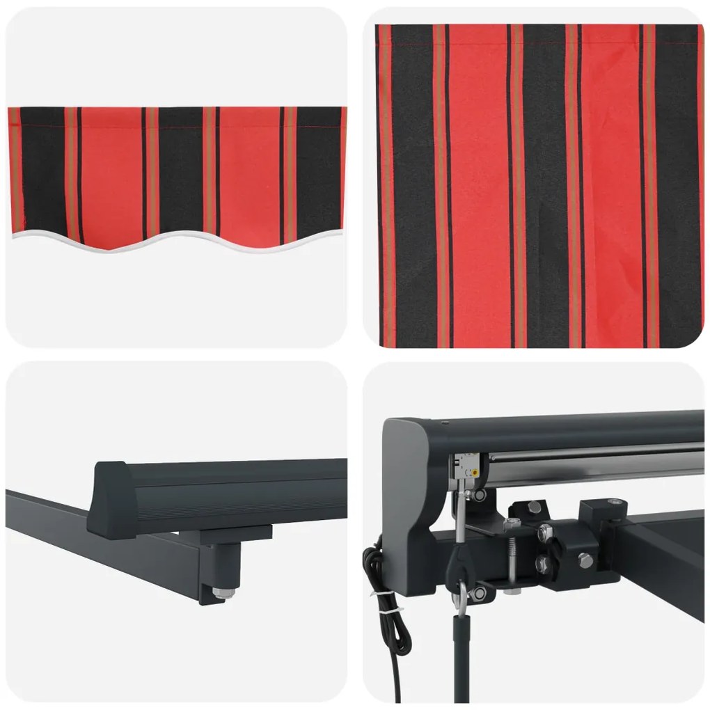 Automatikus Behúzható Napellenző LED Sárga és Narancs 400x350 cm