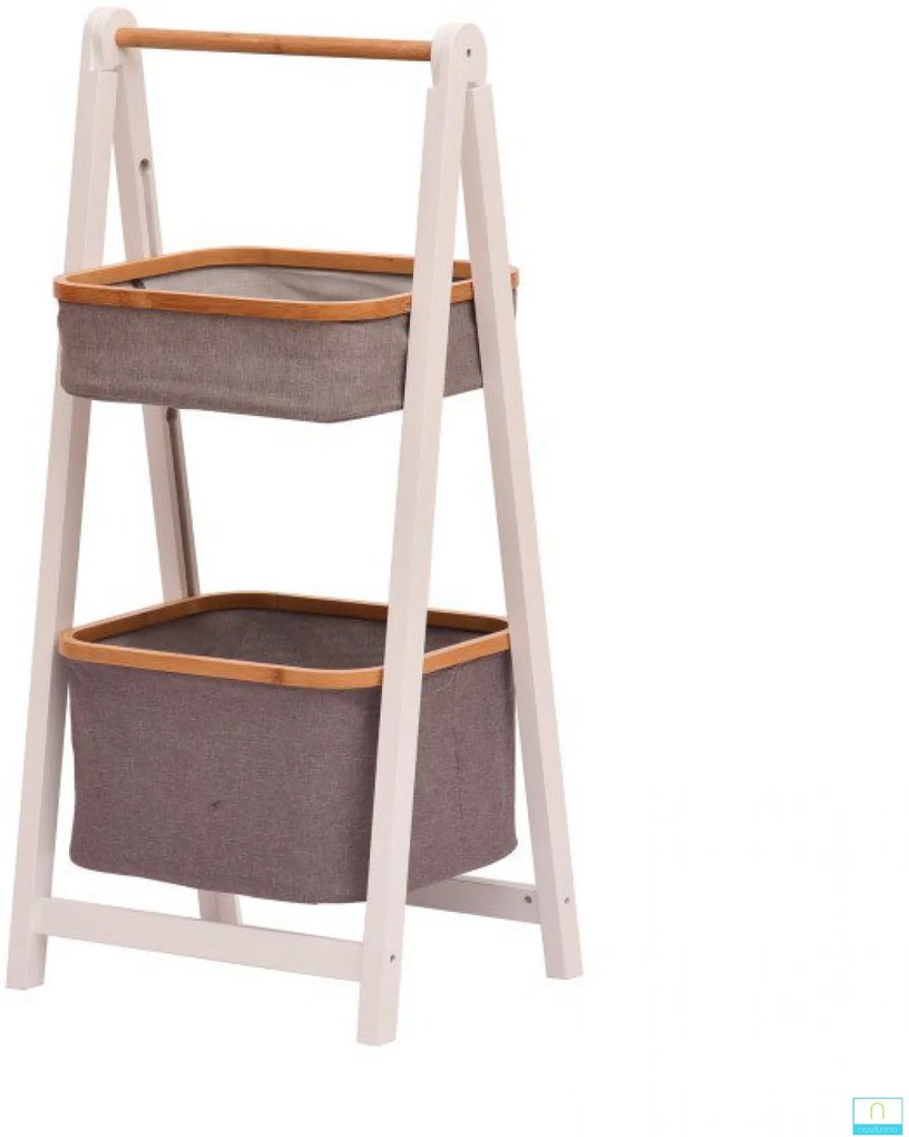 Praktikus könyvespolc, fehér/természetes/szürke, BALVI