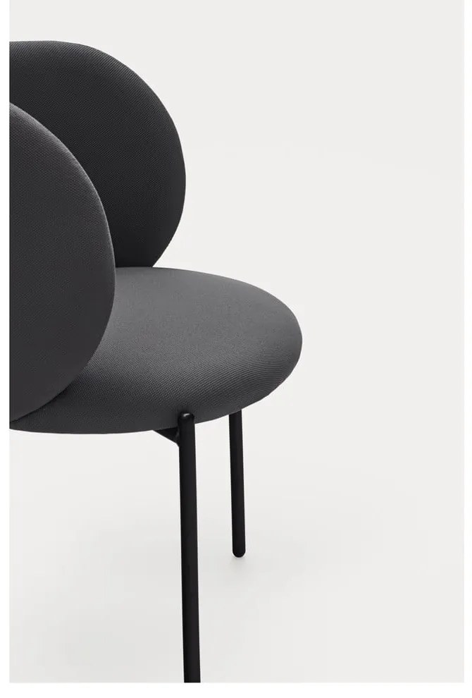 Sötétszürke kárpitozott étkezőfotel szett 2 db-os Mogi – Teulat