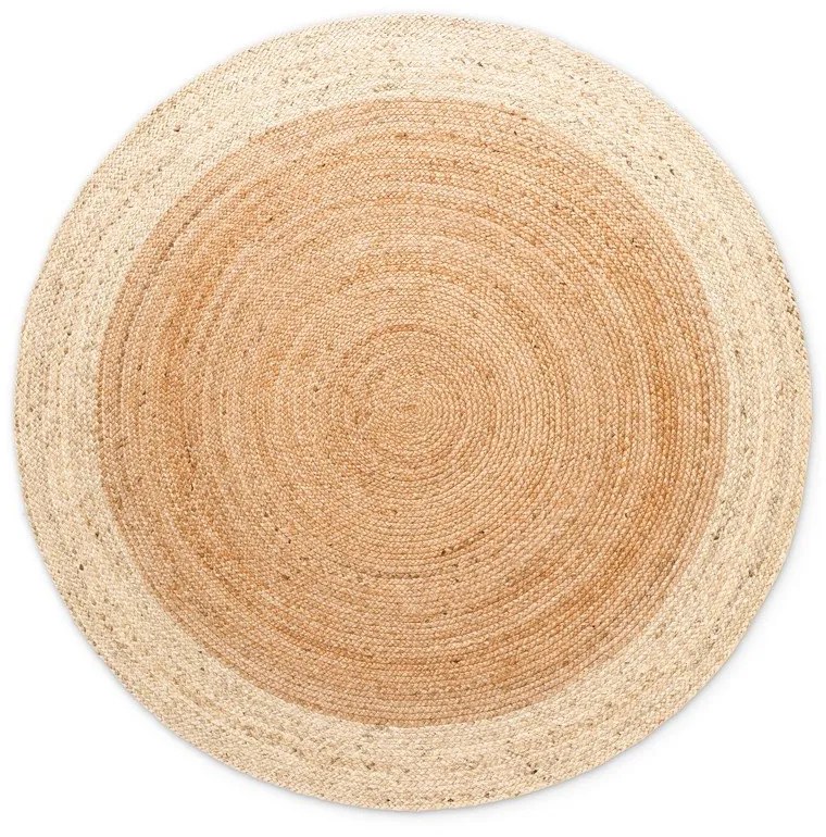 Natúr színű kétoldalas kézi szövésű kerek juta szőnyeg ø 100 cm Jutta Gold – Hanse Home