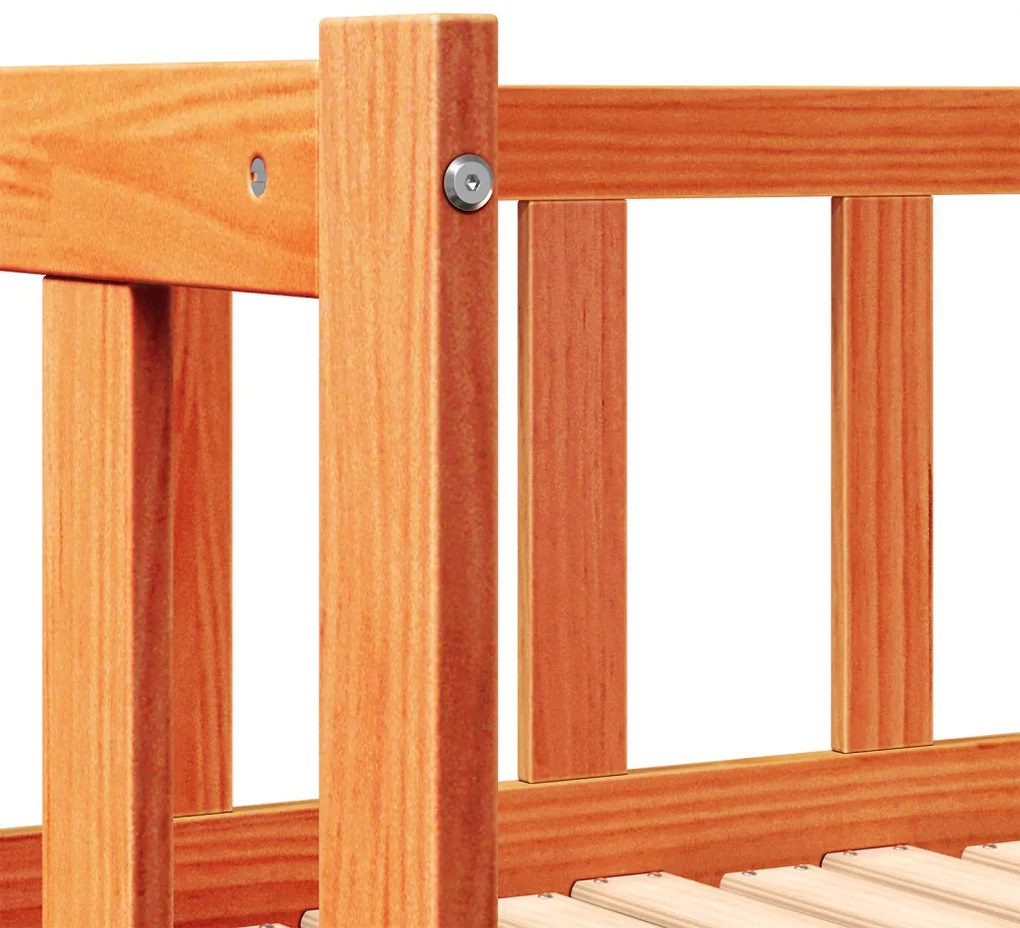 Kihúzható nappali ágy Viaszbarna 2 x (90x190) cm Tömör fenyőfa