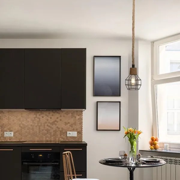 Csillár zsinóron 1xE27/60W/230V átm. 15 cm