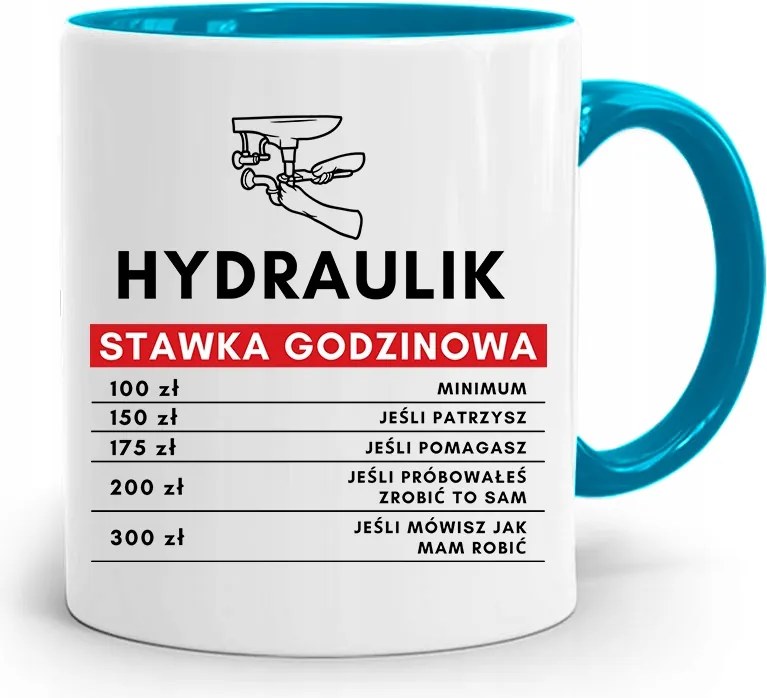 Kék Bögre Ajándék Vízvezeték Szerelőnek Tét nyomott mintával