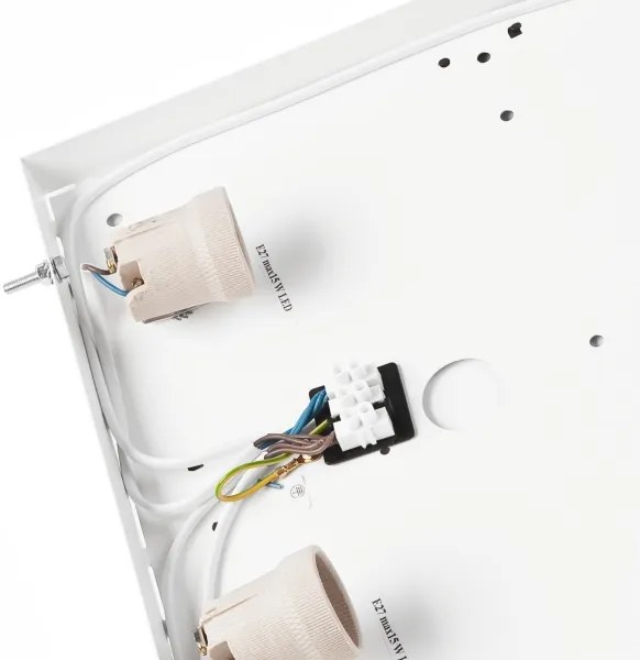 Mennyezeti lámpa NATURAL SQUARE 4xE27/15W/230V 39x39 cm fenyő/fekete