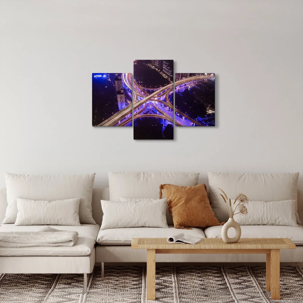 Egy kép egy nagy kereszteződésről éjjel (90x60 cm)