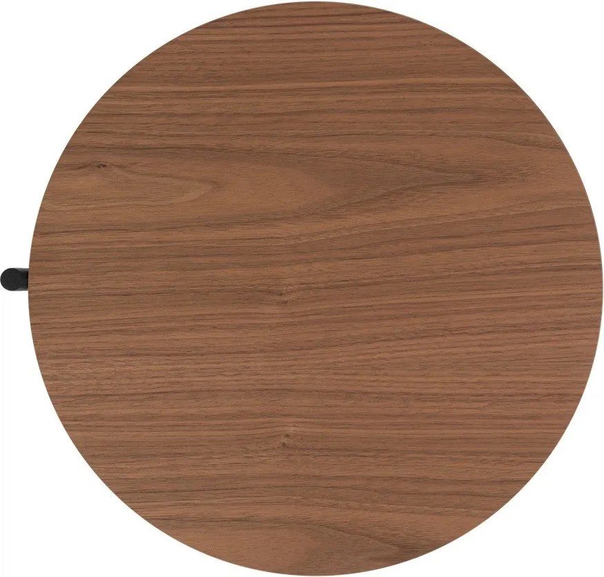 Fekete-sötét natúr színű éjjeliszekrény diófa dekoros asztallappal Tu – noo.ma