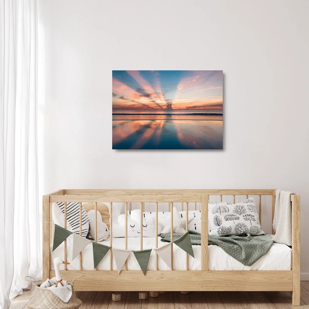 Nap sugarak képe Dayton Beach felett (üvegen) (70x50 cm)