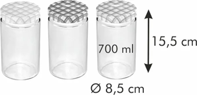 Tescoma DELLA CASA befőttes üveg, 700 ml, 3 db, , 700 ml