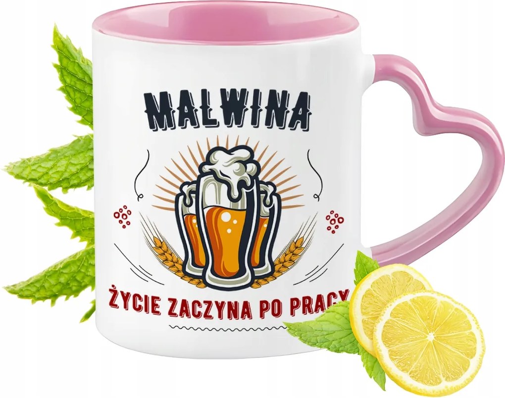 Malvina Bögre Rózsaszín Szív Alakú Füllel Kávé Ajándék