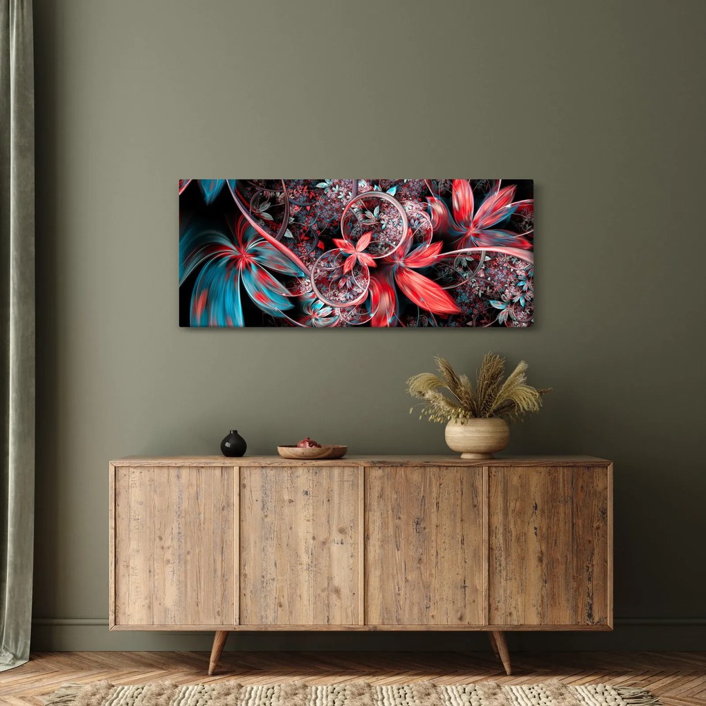 Absztrakt képek egzotikus virágok (120x50 cm)