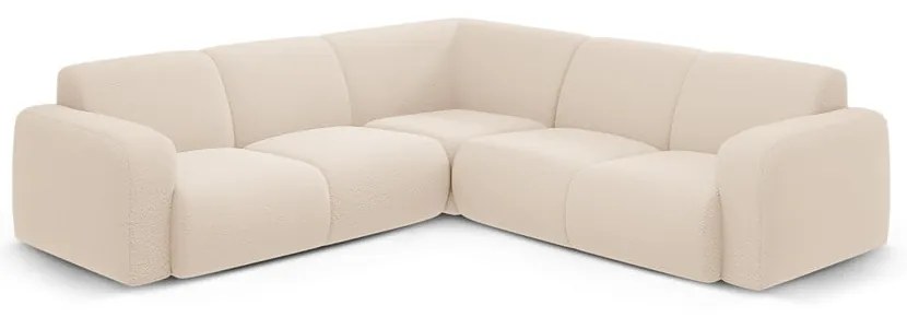 Bézs buklé sarokkanapé (variálható-L alakú) Molino – Micadoni Home