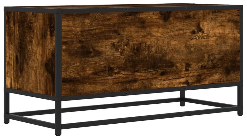 füstös tölgy színű szerelt fa és fém TV-szekrény 80x34,5x40 cm