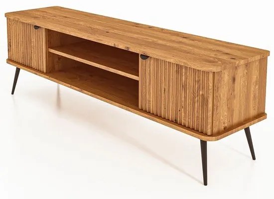 Natúr színű tölgyfa TV-állvány 180x57 cm Kula – The Beds