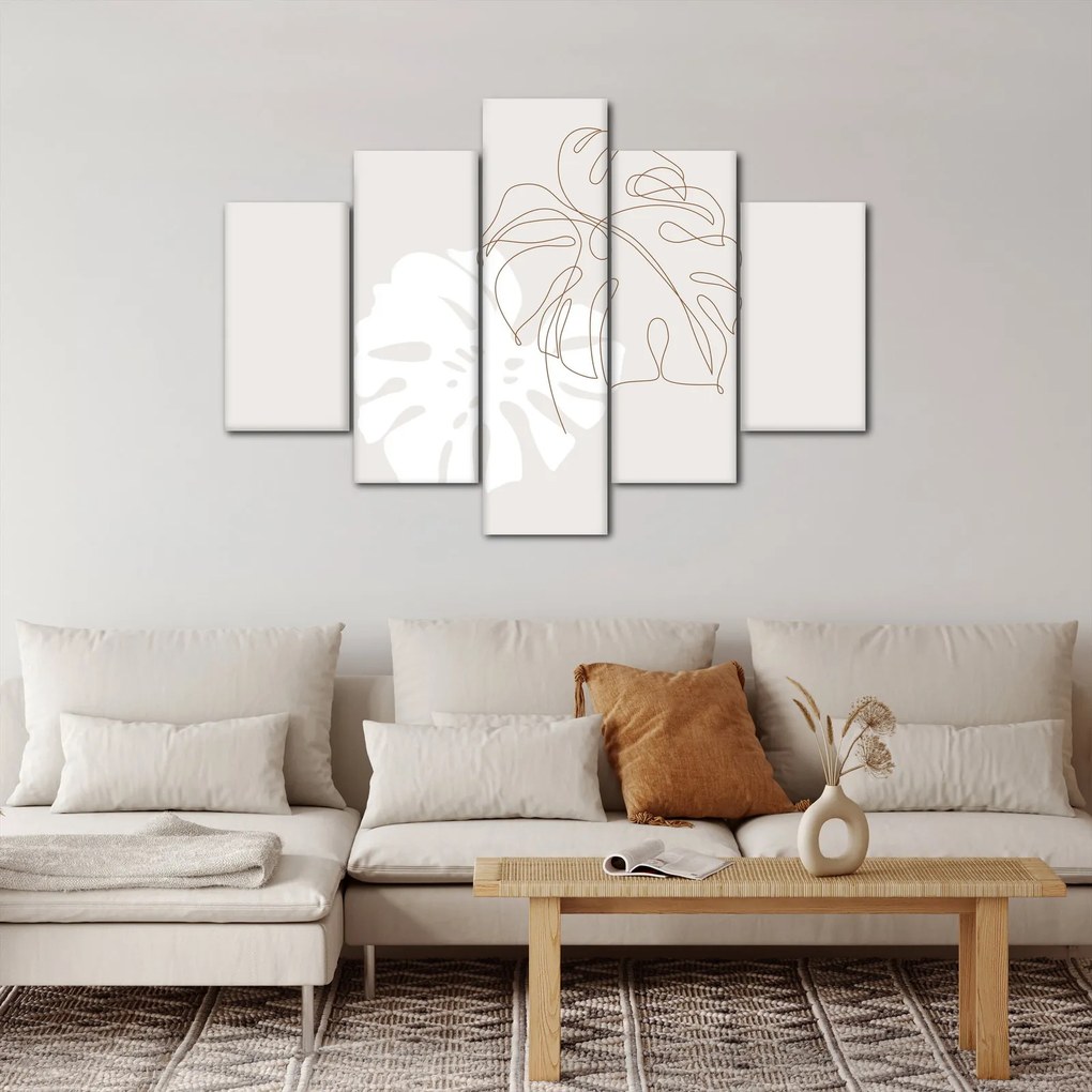 Kép - Line art monstera N⁰2 (150x105 cm)