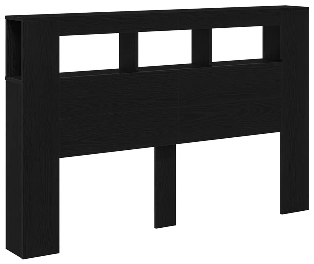 LED Fejtábla Fekete Tölgy 160x18,5x45 cm Mérnöki Fa