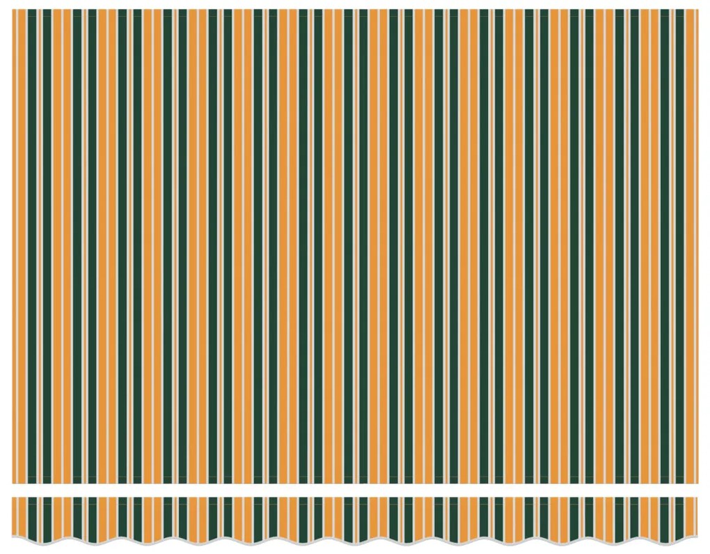 Kézi Kihúzható Napellenző Zöld és Sárga 300x250 cm