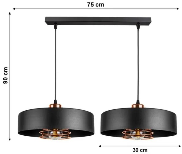 Csillár zsinóron VEST 2xE27/60W/230V