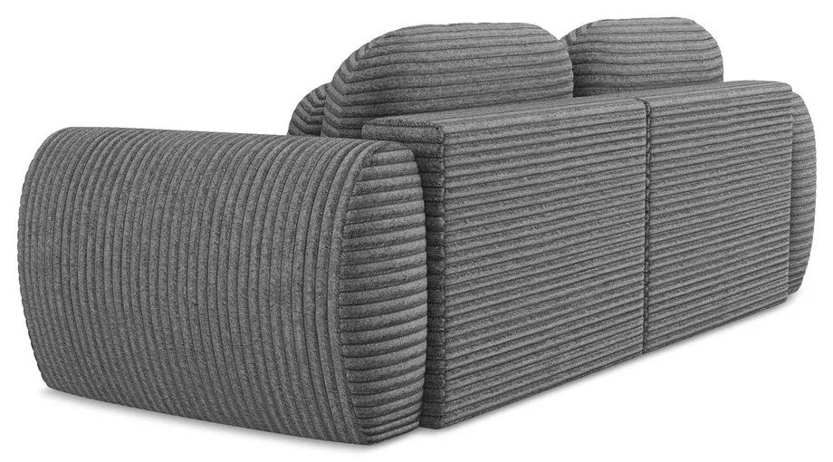 Sötétszürke kordbársony kinyitható-tárolóhelyes kanapé 266 cm Kini – Makamii